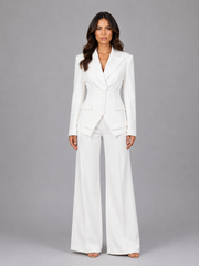 Women’s Tailored Two-Piece Suit – Cinched Waist & Wide-Leg Trousers view 4