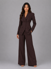 Women’s Tailored Two-Piece Suit – Cinched Waist & Wide-Leg Trousers view 5