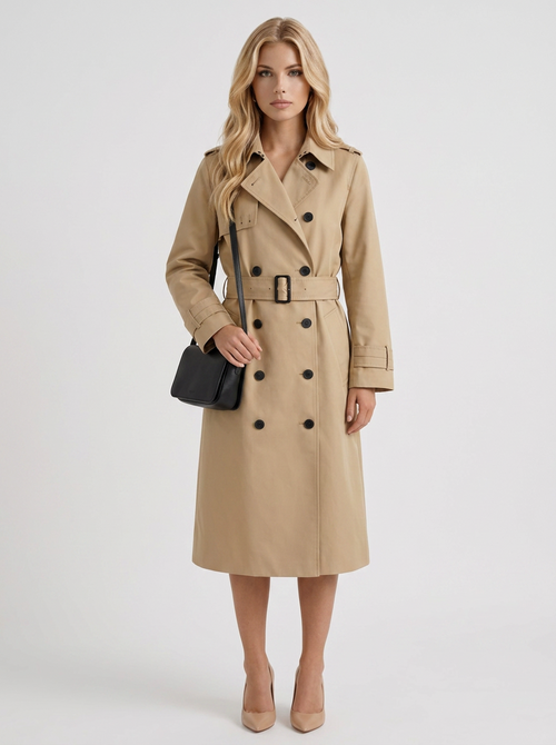 Edie Belted Coat Beige