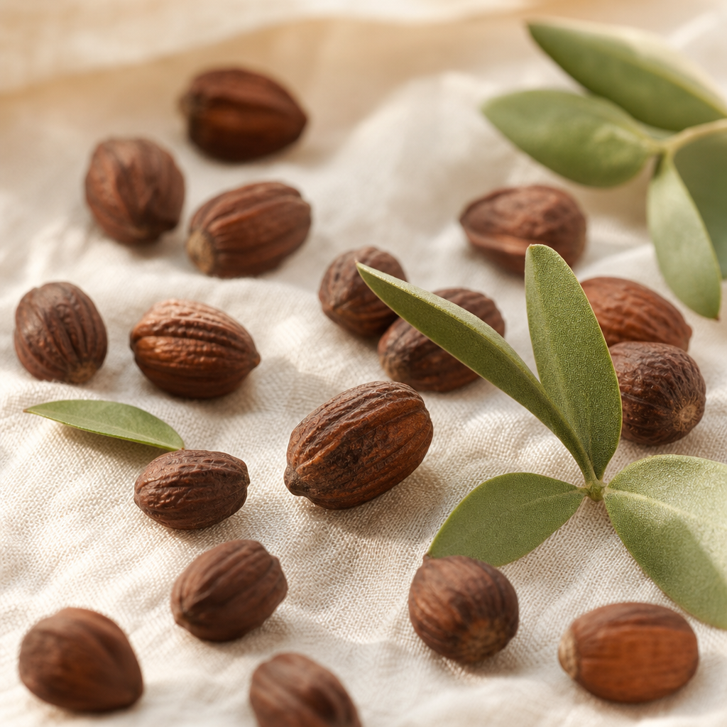 Jojoba seeds and leaves