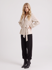 Hattie Shawl Jacket Beige view 3