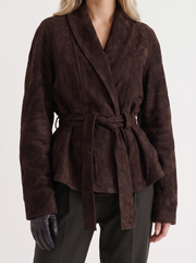 Hattie Shawl Jacket Dark Brown view 6