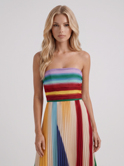 Adeline Pleated Maxi Dress Multicolor view 2