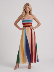 Adeline Pleated Maxi Dress Multicolor view 3