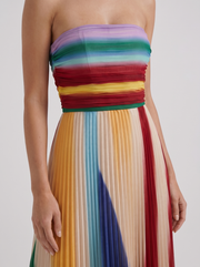 Adeline Pleated Maxi Dress Multicolor view 6