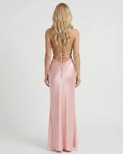 Adriana Satin Slip Maxi Dress Pink view 3