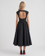 Anna Flare Midi Dress Black view 5