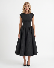 Anna Flare Midi Dress Black view 1