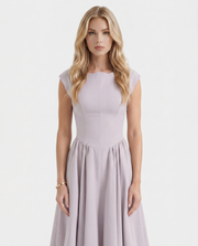 Anna Flare Midi Dress Lavender view 2