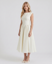 Anna Flare Midi Dress White view 3