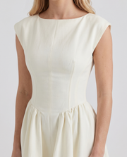 Anna Flare Midi Dress White view 6