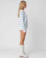 Ashley Striped Shorts Set Light Blue view 4