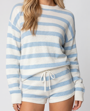 Ashley Striped Shorts Set Light Blue view 6