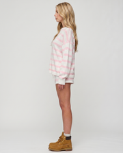 Ashley Striped Shorts Set Light Pink view 4