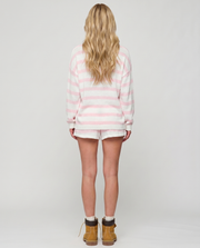Ashley Striped Shorts Set Light Pink view 5