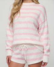 Ashley Striped Shorts Set Light Pink view 6