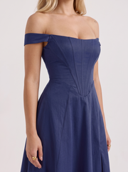 Astra Corset Midi Dress Blue view 6