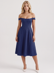 Astra Corset Midi Dress Blue view 1