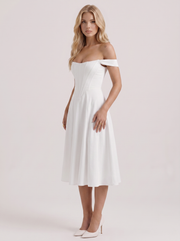 Astra Corset Midi Dress White view 3