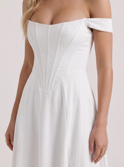 Astra Corset Midi Dress White view 6