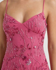 Astrela Sequin Mini Dress Fuchsia view 5