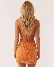 Astrela Sequin Mini Dress Orange view 3