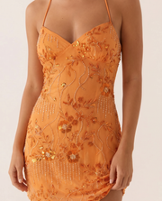 Astrela Sequin Mini Dress Orange view 4