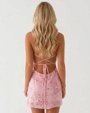 Astrela Sequin Mini Dress Pink view 5
