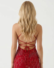 Astrela Sequin Mini Dress Red view 5
