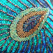 Astrid Sequin Peacock Beaded Clutch Party Bag Blue view 5