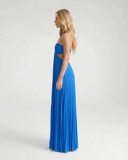 Aurora Pleated Cutout Maxi Dress Blue view 2