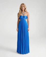 Aurora Pleated Cutout Maxi Dress Blue view 1