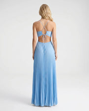 Aurora Pleated Cutout Maxi Dress Light Blue view 3