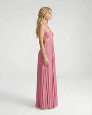Aurora Pleated Cutout Maxi Dress Pink view 2