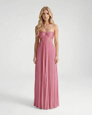 Aurora Pleated Cutout Maxi Dress Pink view 1