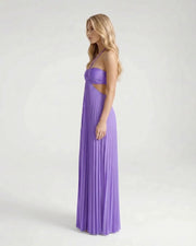 Aurora Pleated Cutout Maxi Dress Purple view 2