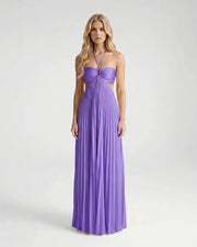Aurora Pleated Cutout Maxi Dress Purple view 1
