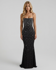 Beatrix Sequin Maxi Dress Black view 1