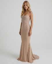 Beatrix Sequin Maxi Dress Nude view 3