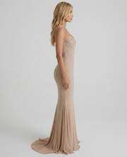 Beatrix Sequin Maxi Dress Nude view 4