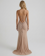 Beatrix Sequin Maxi Dress Nude view 5