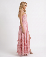 Bianca Ruffle Maxi Dress Ballet Rose view 4