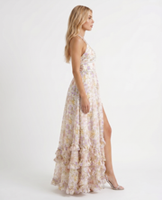 Bianca Ruffle Maxi Dress Champagne Meadow view 4