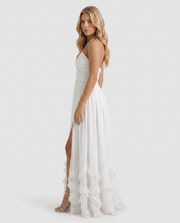 Bianca Ruffle Maxi Dress Powder Bloom view 3