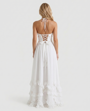 Bianca Ruffle Maxi Dress Powder Bloom view 5