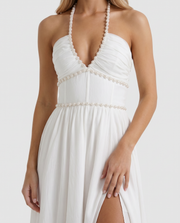 Bianca Ruffle Maxi Dress Powder Bloom view 6