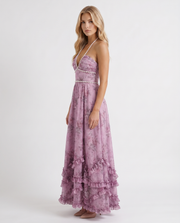 Bianca Ruffle Maxi Dress Purple view 3
