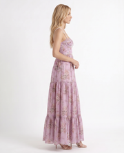 Bianca Ruffle Maxi Dress Rose Garden view 4
