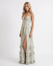 Bianca Ruffle Maxi Dress Sage Blossom view 3