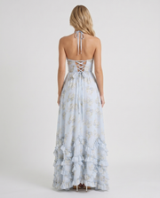 Bianca Ruffle Maxi Dress Sky Blue view 5